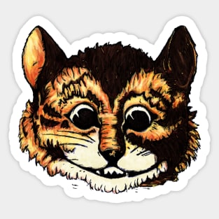 Vintage Cheshire cat, from Alice in Wonderland tale Sticker